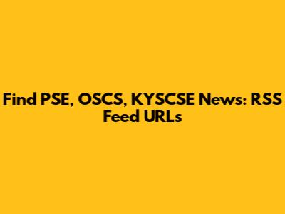 Find PSE, OSCS, KYSCSE News: RSS Feed URLs