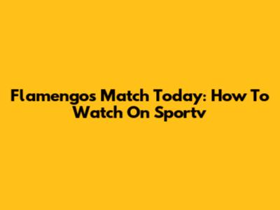 Flamengo's Match Today: How To Watch On Sportv