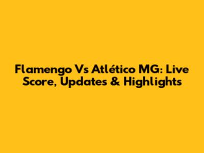 Flamengo Vs Atlético MG: Live Score, Updates & Highlights