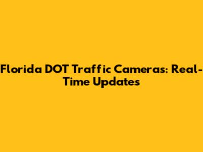 Florida DOT Traffic Cameras: Real-Time Updates