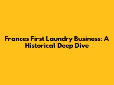 France's First Laundry Business: A Historical Deep Dive