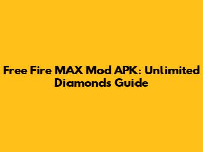 Free Fire MAX Mod APK: Unlimited Diamonds Guide