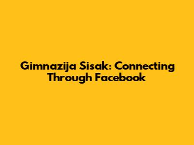 Gimnazija Sisak: Connecting Through Facebook