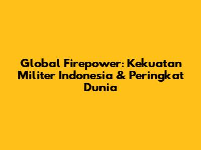 Global Firepower: Kekuatan Militer Indonesia & Peringkat Dunia