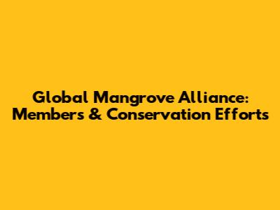Global Mangrove Alliance: Members & Conservation Efforts