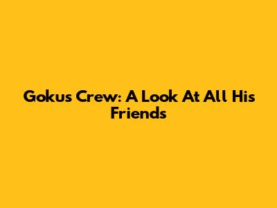 Goku's Crew: A Look At All His Friends