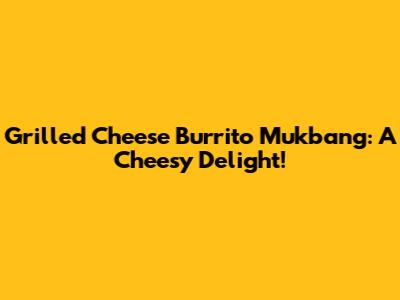 Grilled Cheese Burrito Mukbang: A Cheesy Delight!