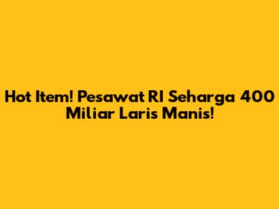 Hot Item! Pesawat RI Seharga 400 Miliar Laris Manis!