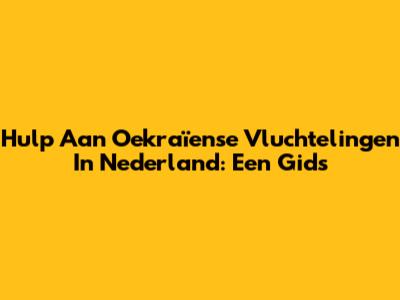Hulp Aan Oekraïense Vluchtelingen In Nederland: Een Gids