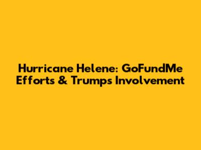 Hurricane Helene: GoFundMe Efforts & Trump's Involvement