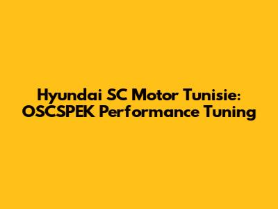 Hyundai SC Motor Tunisie: OSCSPEK Performance Tuning