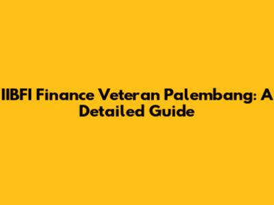 IIBFI Finance Veteran Palembang: A Detailed Guide