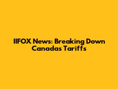 IIFOX News: Breaking Down Canada's Tariffs