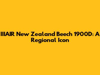 IIIAIR New Zealand Beech 1900D: A Regional Icon