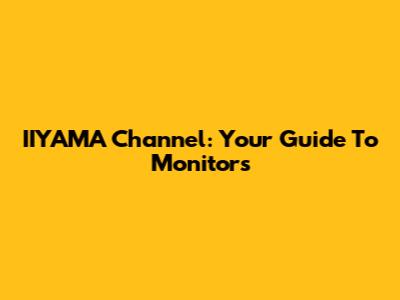 IIYAMA Channel: Your Guide To Monitors