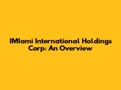 IMIami International Holdings Corp: An Overview