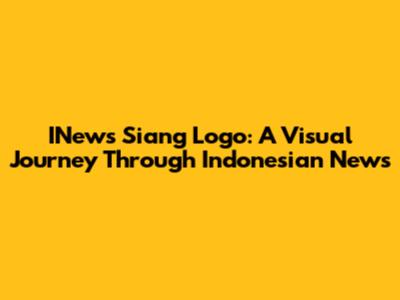 INews Siang Logo: A Visual Journey Through Indonesian News