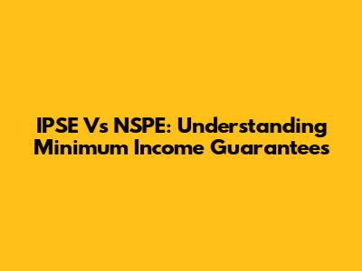 IPSE Vs NSPE: Understanding Minimum Income Guarantees
