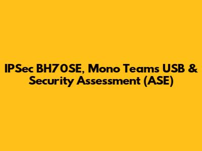 IPSec BH70SE, Mono Teams USB & Security Assessment (ASE)
