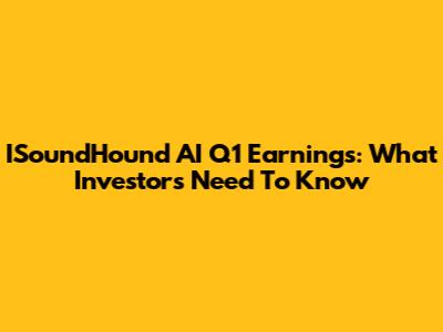ISoundHound AI Q1 Earnings: What Investors Need To Know