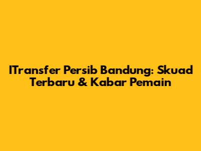 ITransfer Persib Bandung: Skuad Terbaru & Kabar Pemain