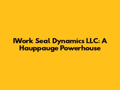 IWork Seal Dynamics LLC: A Hauppauge Powerhouse