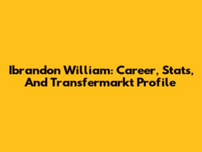 Ibrandon William: Career, Stats, And Transfermarkt Profile