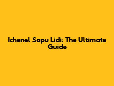 Ichenel Sapu Lidi: The Ultimate Guide