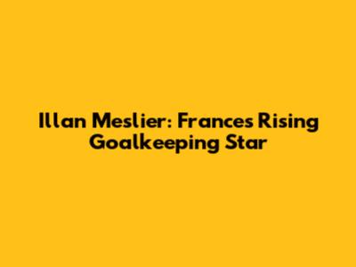 Illan Meslier: France's Rising Goalkeeping Star
