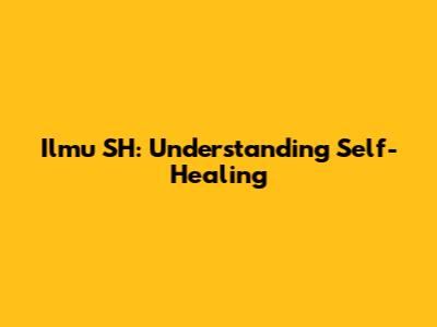 Ilmu SH: Understanding Self-Healing