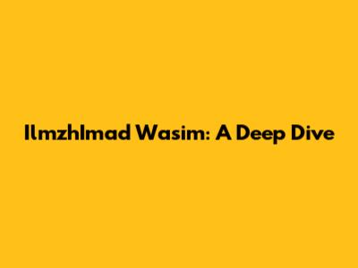 IlmzhImad Wasim: A Deep Dive