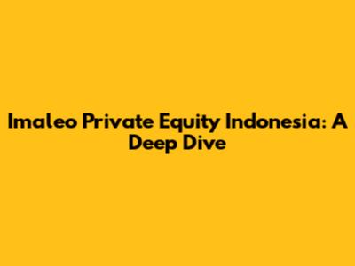 Imaleo Private Equity Indonesia: A Deep Dive