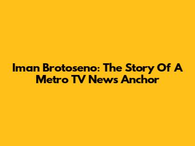 Iman Brotoseno: The Story Of A Metro TV News Anchor