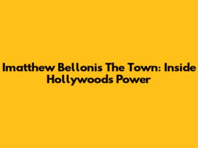 Imatthew Belloni's The Town: Inside Hollywood's Power
