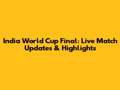 India World Cup Final: Live Match Updates & Highlights