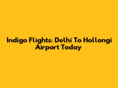 Indigo Flights: Delhi To Hollongi Airport Today