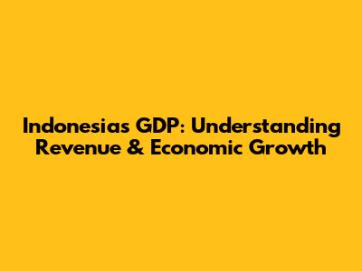 Indonesia's GDP: Understanding Revenue & Economic Growth
