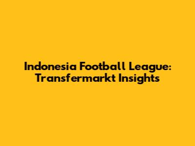 Indonesia Football League: Transfermarkt Insights
