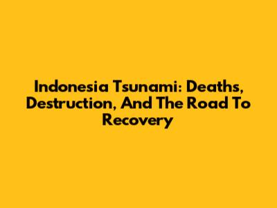 Indonesia Tsunami: Deaths, Destruction, And The Road To Recovery