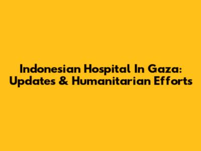 Indonesian Hospital In Gaza: Updates & Humanitarian Efforts