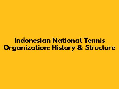 Indonesian National Tennis Organization: History & Structure
