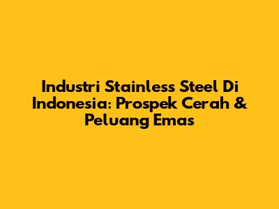 Industri Stainless Steel Di Indonesia: Prospek Cerah & Peluang Emas