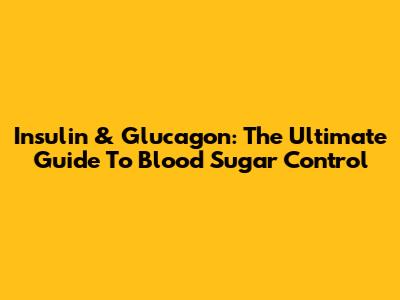 Insulin & Glucagon: The Ultimate Guide To Blood Sugar Control