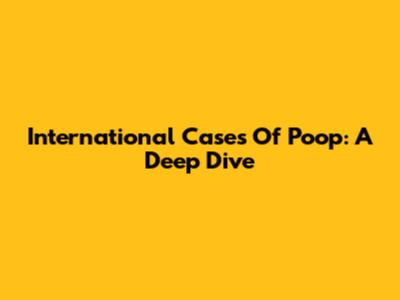 International Cases Of Poop: A Deep Dive