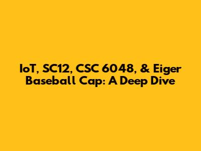 IoT, SC12, CSC 6048, & Eiger Baseball Cap: A Deep Dive