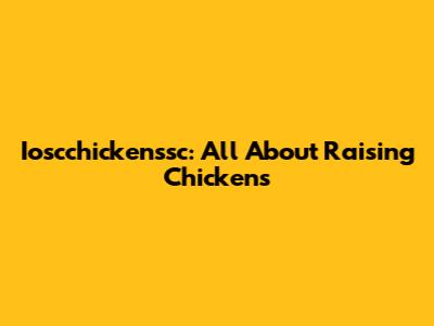 Ioscchickenssc: All About Raising Chickens