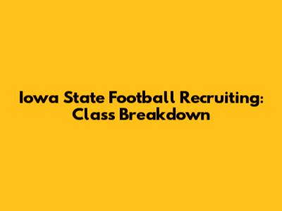 Iowa State Football Recruiting: Class Breakdown