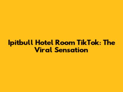Ipitbull Hotel Room TikTok: The Viral Sensation
