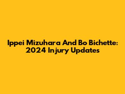 Ippei Mizuhara And Bo Bichette: 2024 Injury Updates