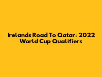 Ireland's Road To Qatar: 2022 World Cup Qualifiers